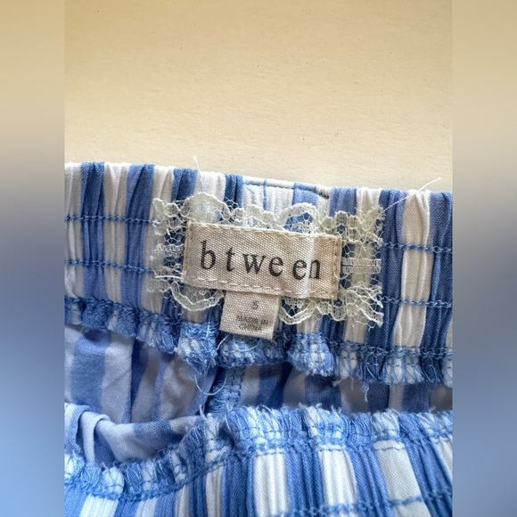 btween Girls Light Blue and White Striped Wide Leg Pants - Picture 6 of 7